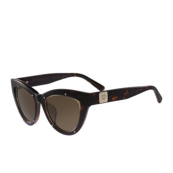 MCM MCM603SA Cat Eye Havana Metal Trim Sunglasses - Picture 3 of 5